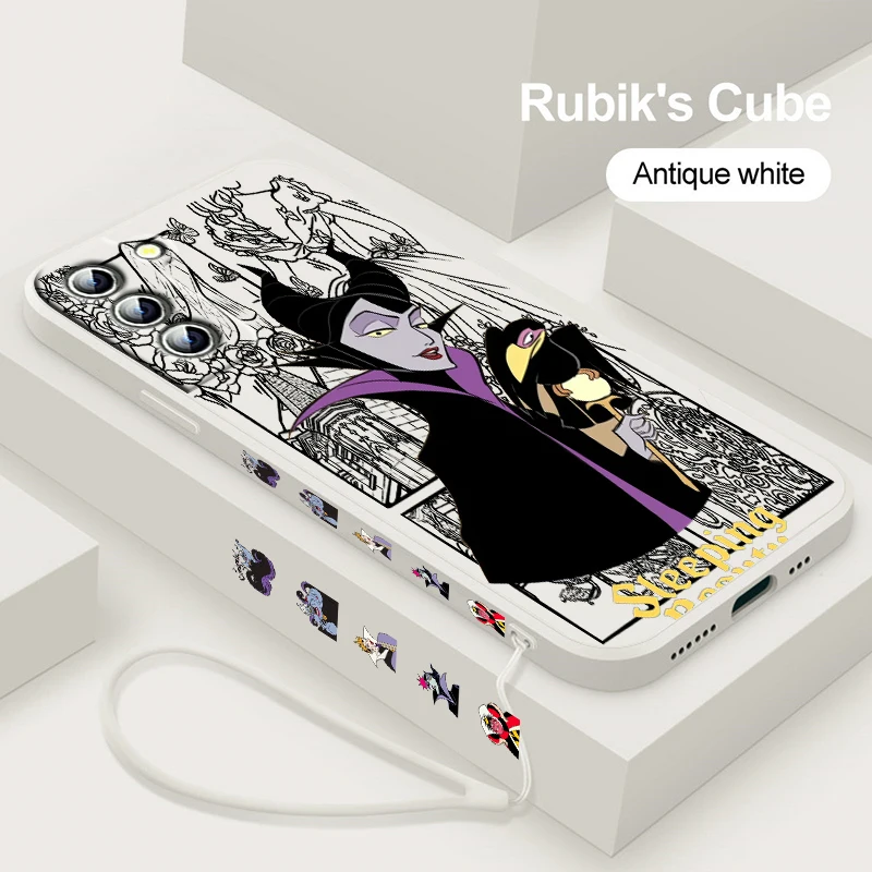 Disneys Magnetic Witch Per Samsung S24 S23 S22 Plus S21 Ultra 5G S10 4G Fe Lite Liquid Left Rope Cover Capa Fundas Phone Case