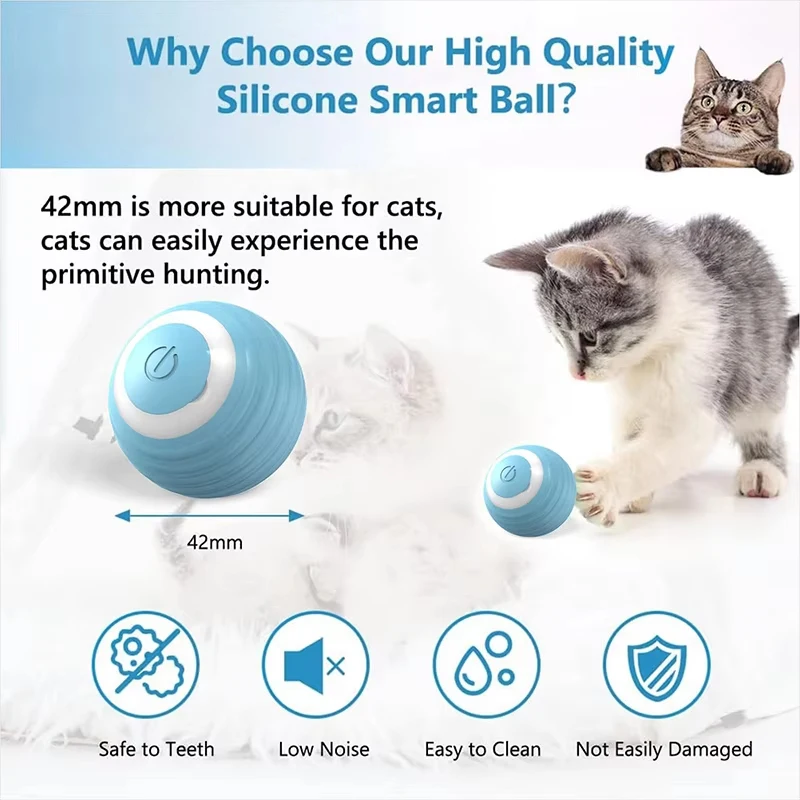 Xiaomi Rechargeable Smart Pet Ball Dog Cat Toy With Cool Lights Wear-resistant And Bite-resistant Intelligent Obstacle Avoidance 6