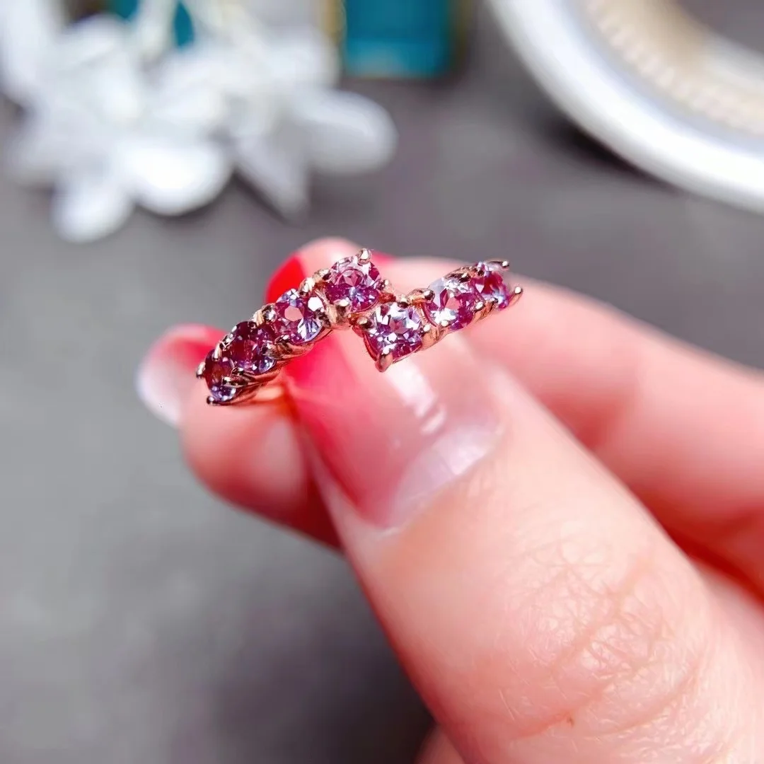 

Lab Grown Alexandrite Gemstone Rings For Women Engagement To Genuine Sterling Silver Round Rings For Milan
