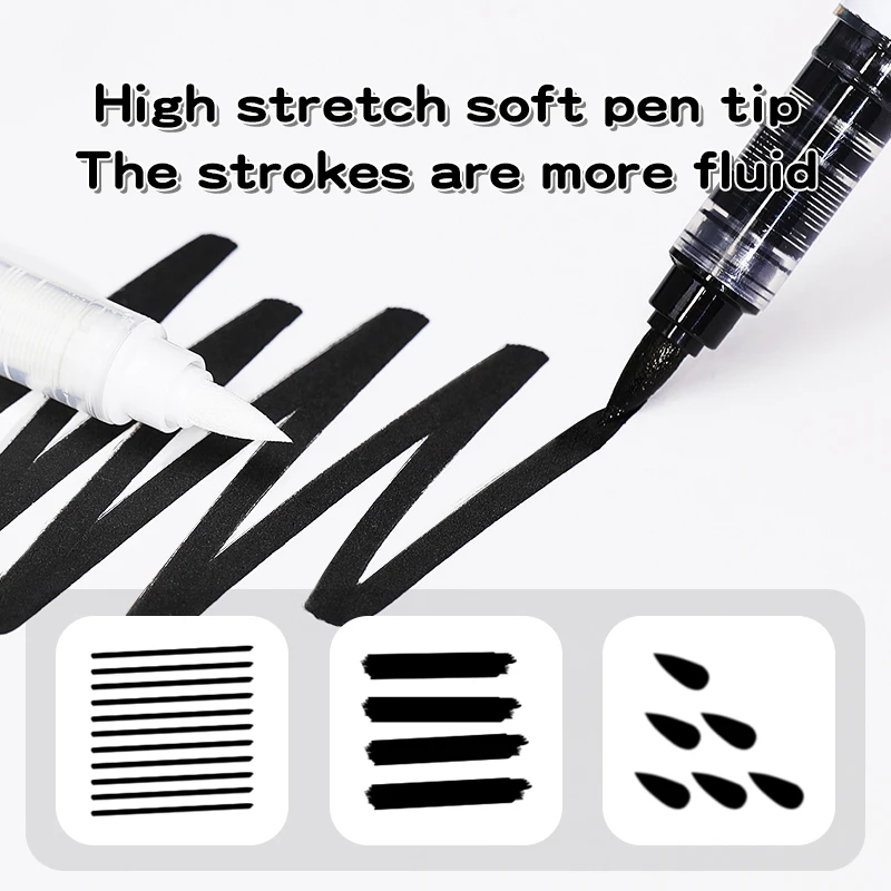3/6/10Pcs Straight liquid White Marker Paint Pens Brush Acrylic White Permanent Marker for Drawing Rock Painting Stone Ceramic 6