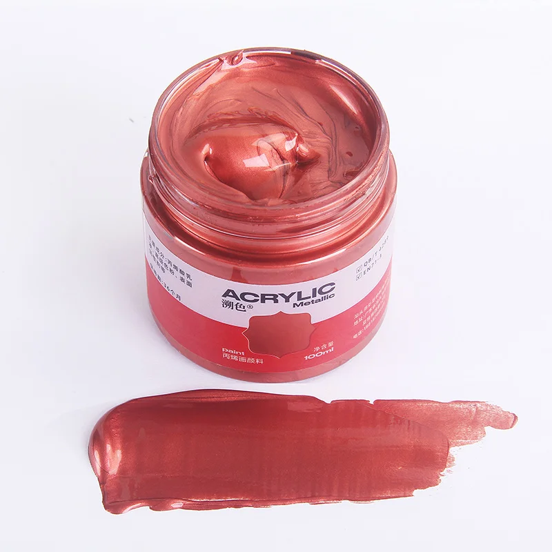 100ml Golden Pearlescent Acrylic Paint - Waterproof Metallic Pigment