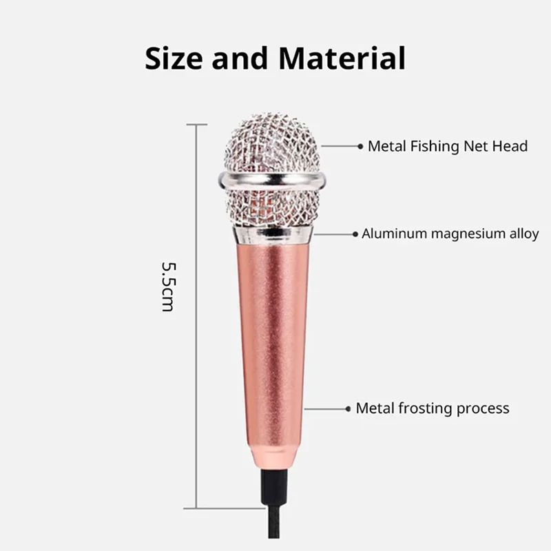 Mini microfono da studio stereo portatile da 3,5 mm KTV Karaoke Mini microfono per smartphone Laptop PC Microfono audio portatile desktop - immagine 6