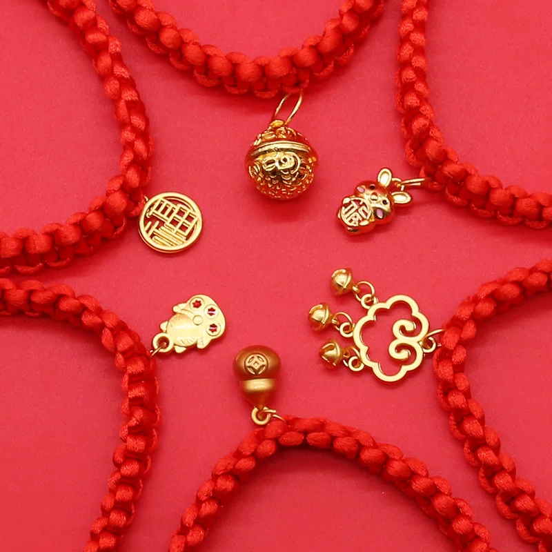 Chinese Style Cat Collar Pet Weave Longevity Golden Lock Necklace