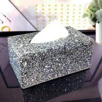 Luxury Diamond Tissue Box Holder Bling Car Napkin Dispenser Accessories Desktop Tissue Storage Box Home Decoration Ornaments 1