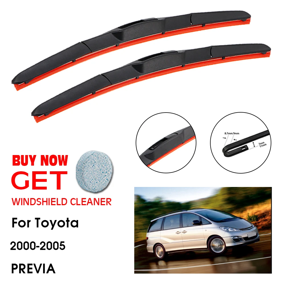 

Щетка стеклоочистителя автомобильная для Toyota PREVIA, стеклоочиститель передний силиконовый для Toyota PREVIA 26 дюймов + 18 дюймов 2000-2005