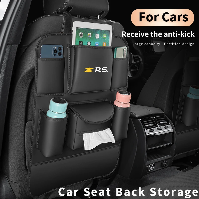 

Car Seat Back Organizer Storage Hanging Bag Box Large Capacity For Renault RS Line Sport Clio Megane Logan Scenic Koleos Sandero