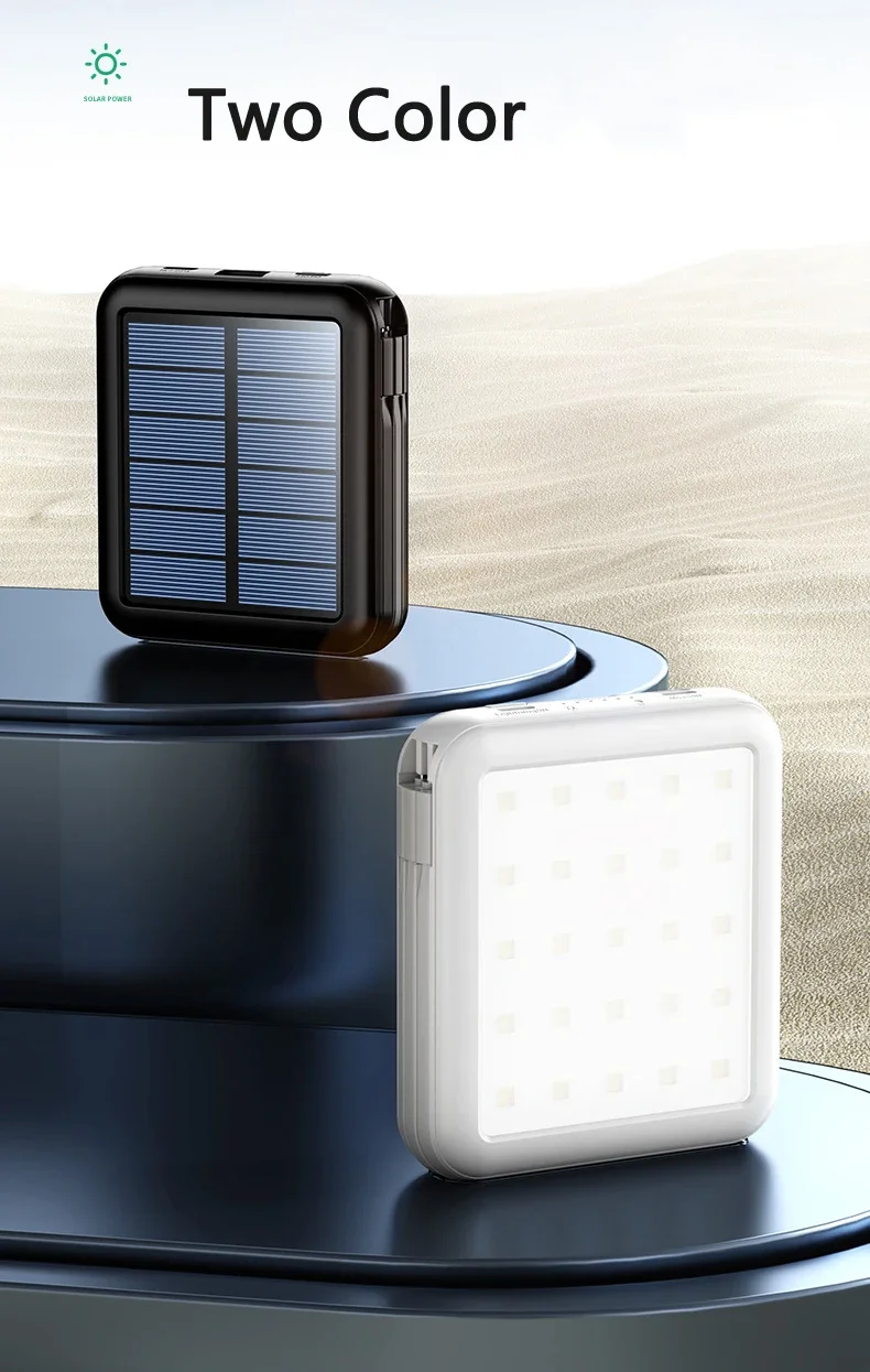 Portable Solar Power Bank With Fast Charging And Camping Light_voghion.com