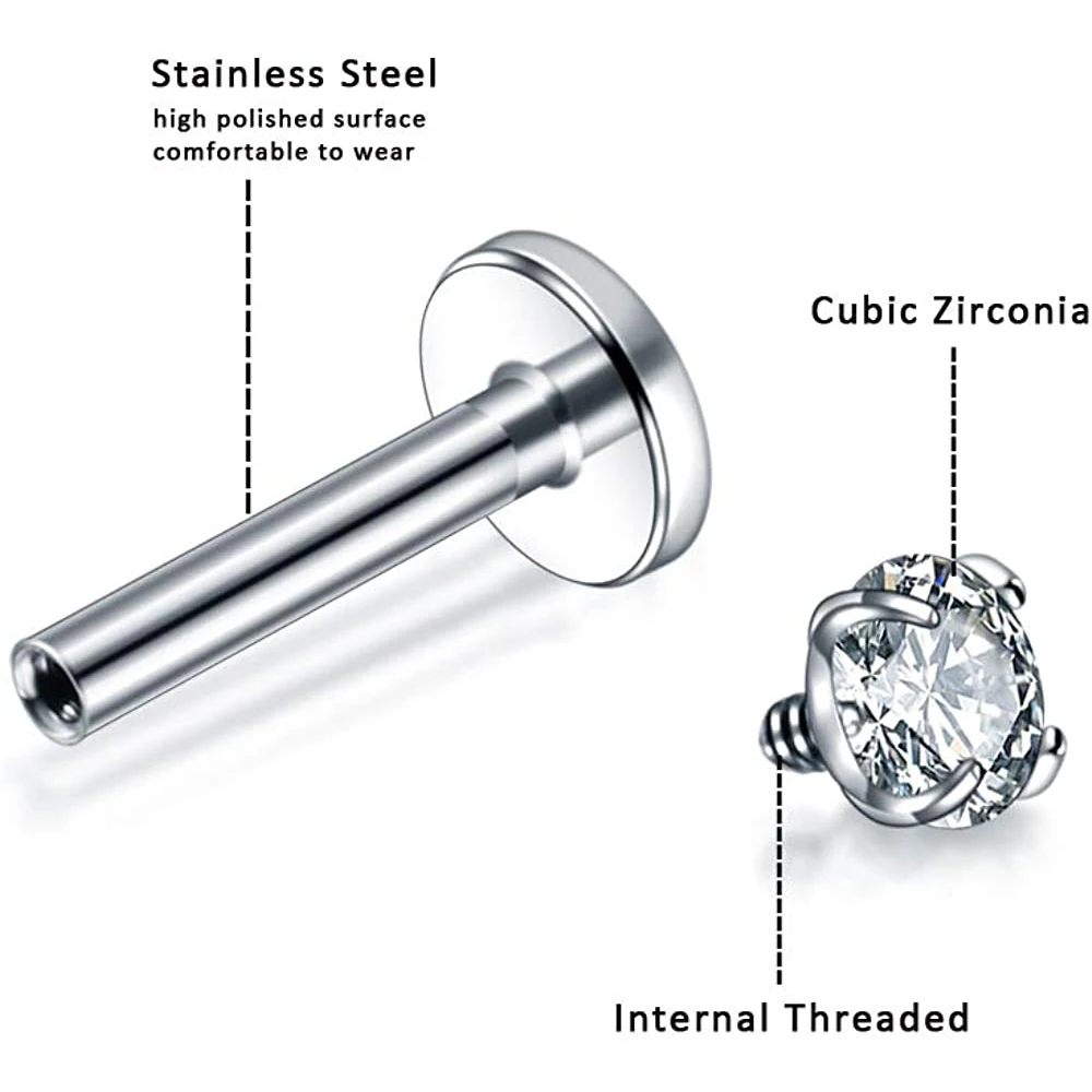Stainless Steel Lip Labret Piercing 16g piercing jewelry body piercing earrings ear piercing jewelry metal jewelry body piercing jewelry body jewelry