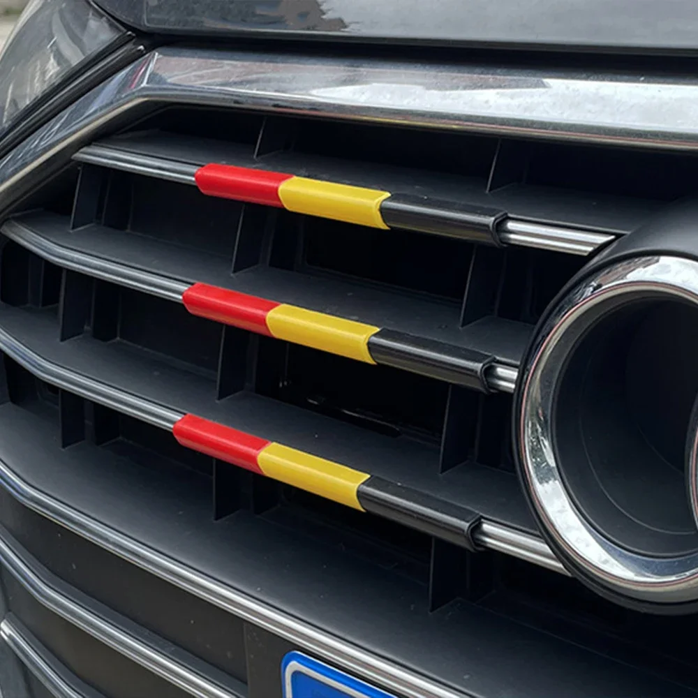 Car Front Grille Trim Strips - Racing-Style Decorative Three-Color Exterior DIY Accessory