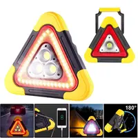 Lampe Solaire d'Urgence Triangulaire 3 en 1, Alarme de Sécurité, Installation, Portable, pour Camping et Travail 1