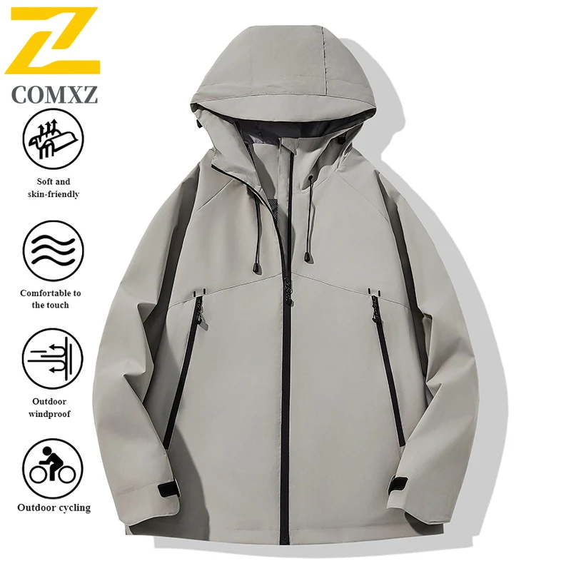 EiAO Windbreaker Unisex American Style Loose  Waterproof Windproof Hiking Jacket for Camping Fishing Spring Autumn Outdoor Coat
