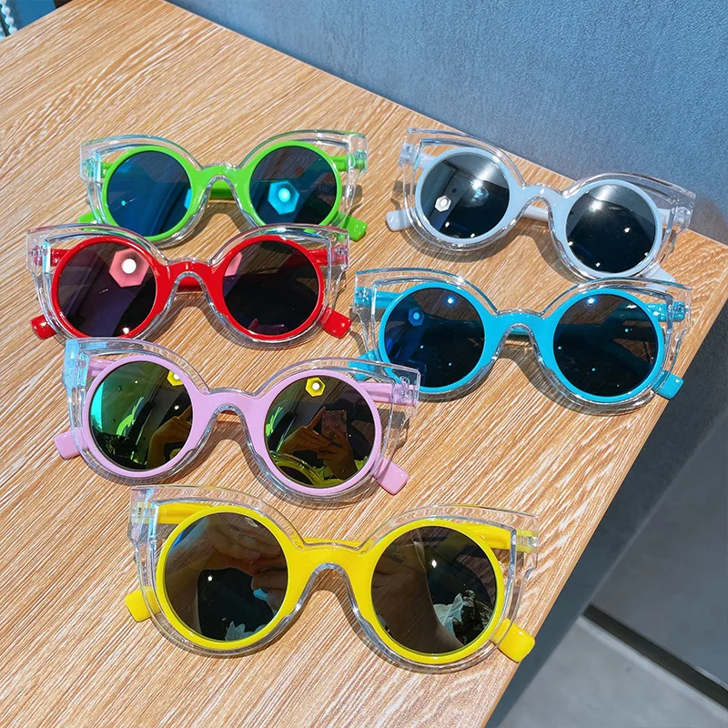 New Children Colors Fashion Round Cool Sunglasses Boys Girls Vintage Sunglasses Sunscreen UV Protection Classic Kids_voghion.com