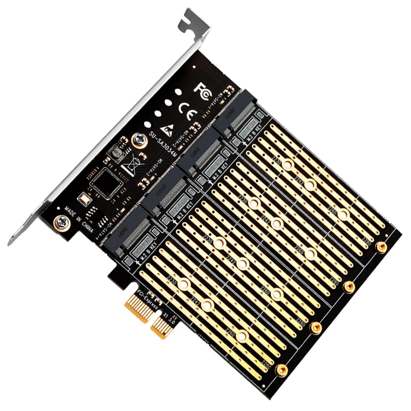 Chia Mineração Pcie para m2 Adaptador Pci Express x1 3.0 Portas b Chave M.2 Ngff Ssd Sata Adaptador Pci-e M.2 Adaptador Placa de Expansão Riser - Imagem 6