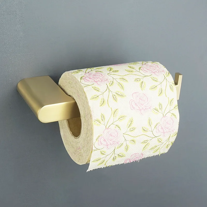 Brushed Gold Bathroom Accessories Towel Rack Paper Holder Toilet Brush Towel Bar Shelf Soap Dish Cup Stainless Steel Hardware