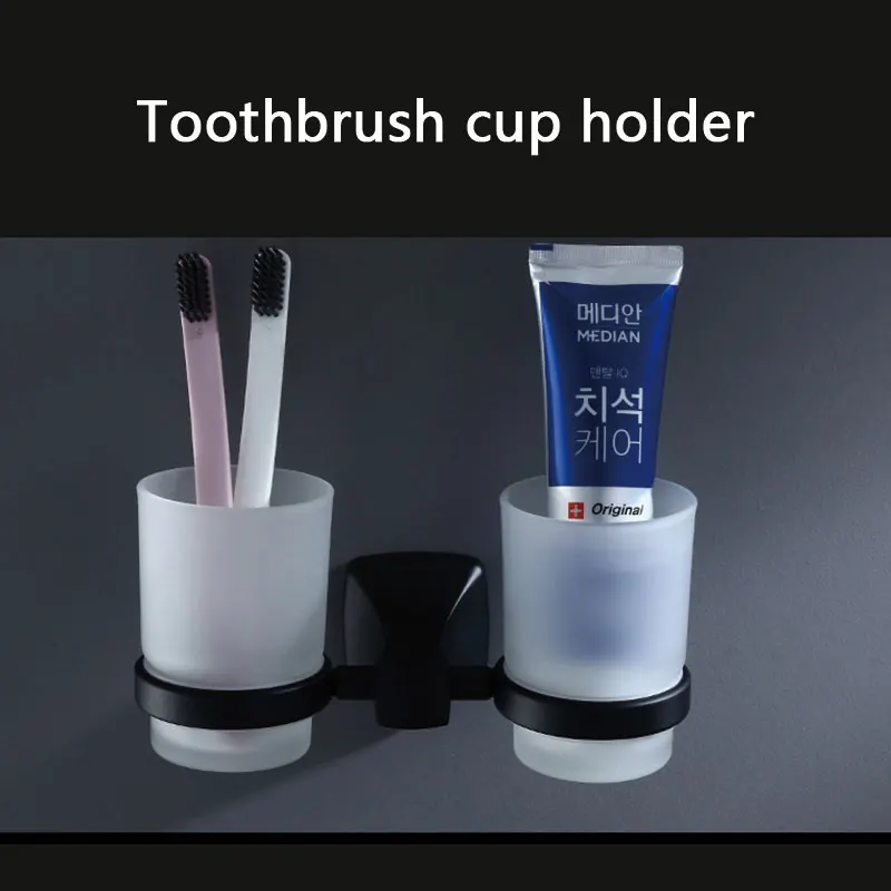 Luxury Bathroom Hardware 14-piece Set Bathroom Sets Black Towel Rack Towel Ring Toothbrush Holder Tissue Box Shower Accessories