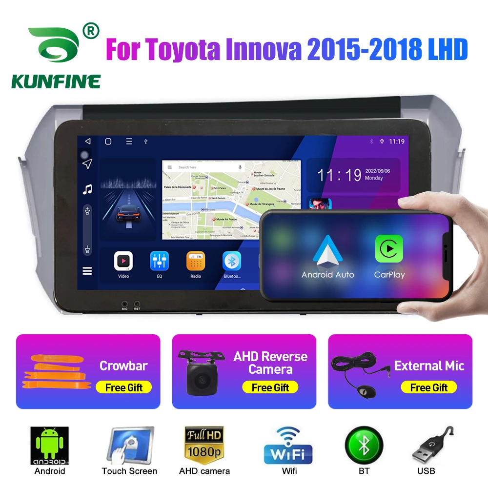 

10.33 Inch Car Radio For Toyota Innova 2015-2018 2Din Android Octa Core Car Stereo DVD GPS Navigation Player QLED Screen Carplay