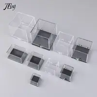 1Pc Storage Boxes Lids Gemstone Display Coin Clear Container Specimen Mini Square Cube Acrylic Case Rough Mineral Standard 1