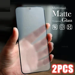 Set of 2 Matte Frosted Tempered Glass Screen Protectors - Anti - Fingerprint for 2 Pieces