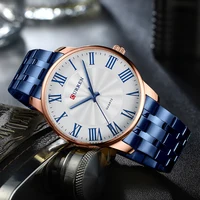 CURREN 2022 Simple Quartz Watches for Men Classic Business Wristwatches with Roman Numbers Stainless Steel Band 2