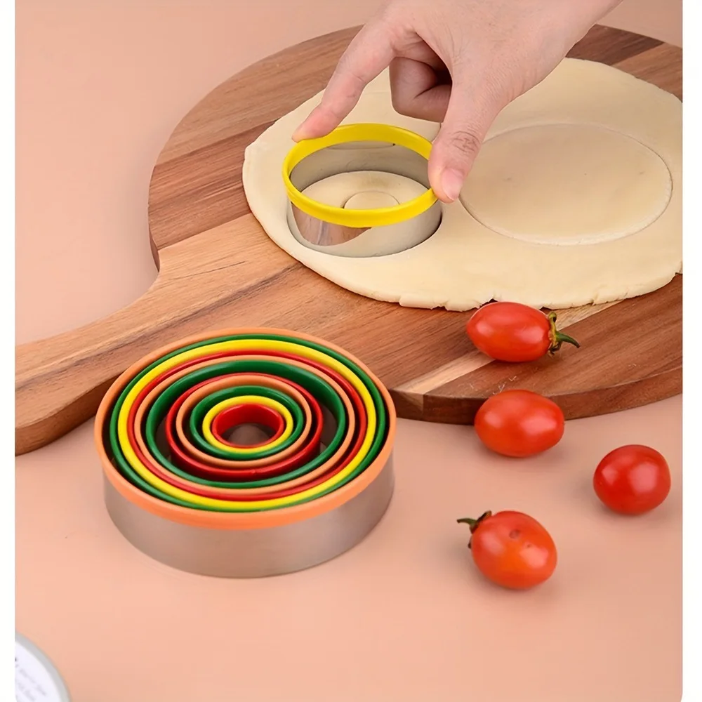 12pcs/set Fruit Cookie Cutter Mold Round Shape Box Design Mini Stainless Steel Mould Biscuit Fondant Cake DIY Decorating Tools