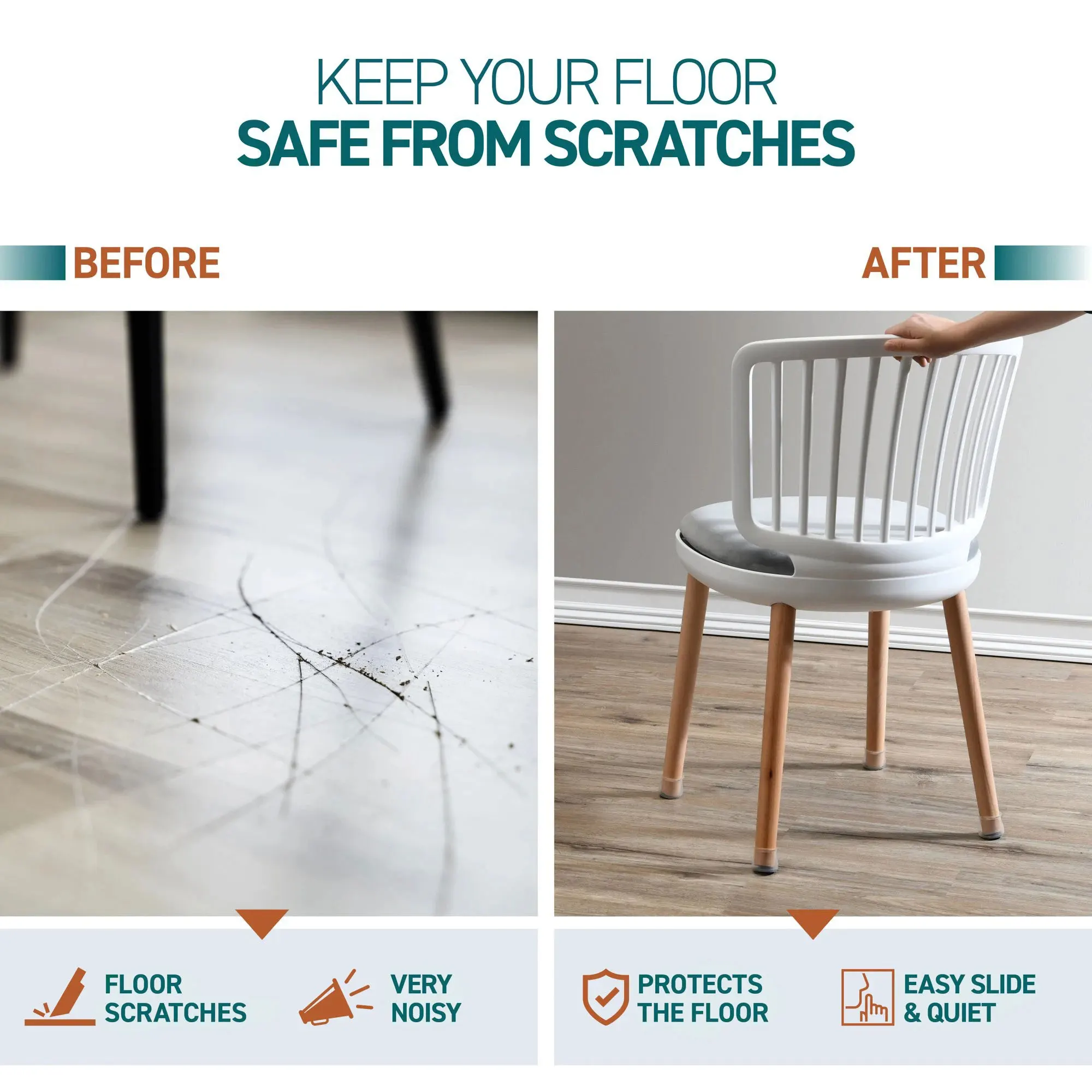 Silicone Non-Slip Furniture Feet Covers – Noise-Reducing Anti-Scratch Floor Protectors