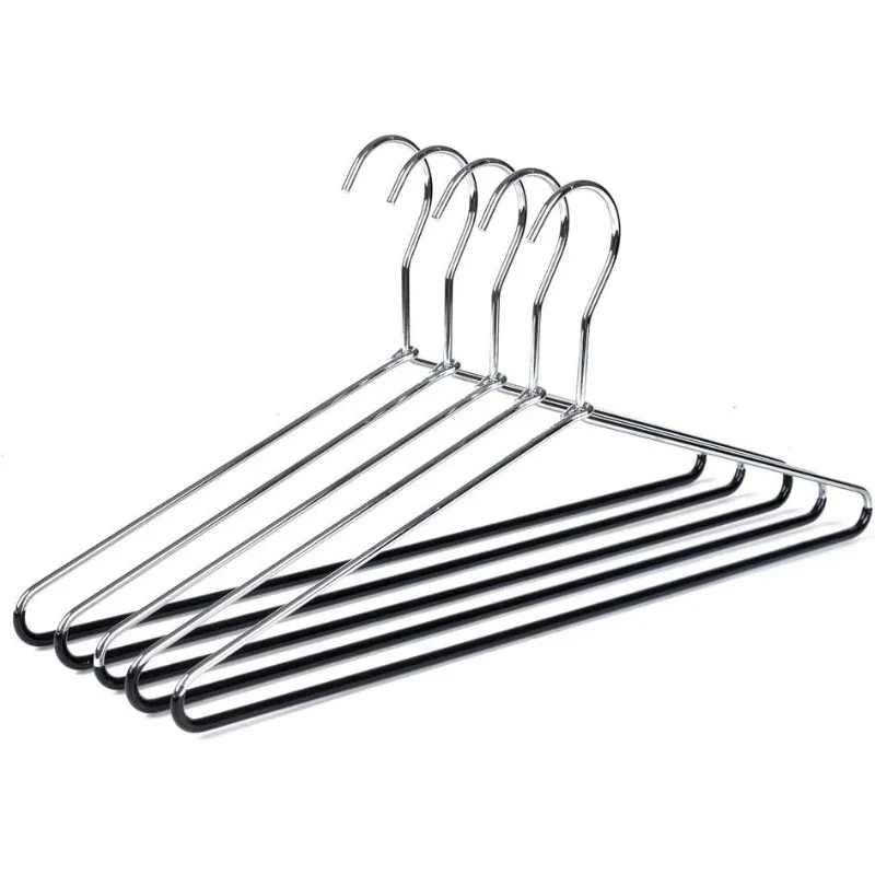 

30 Heavy Duty Metal Coat Hangers with Black Rubber Coating for Non Slip Pants (30)