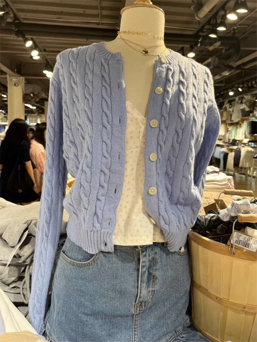 Wool Olsen Sweater Brandy Navy Blue Cardigan Brandy Brandy