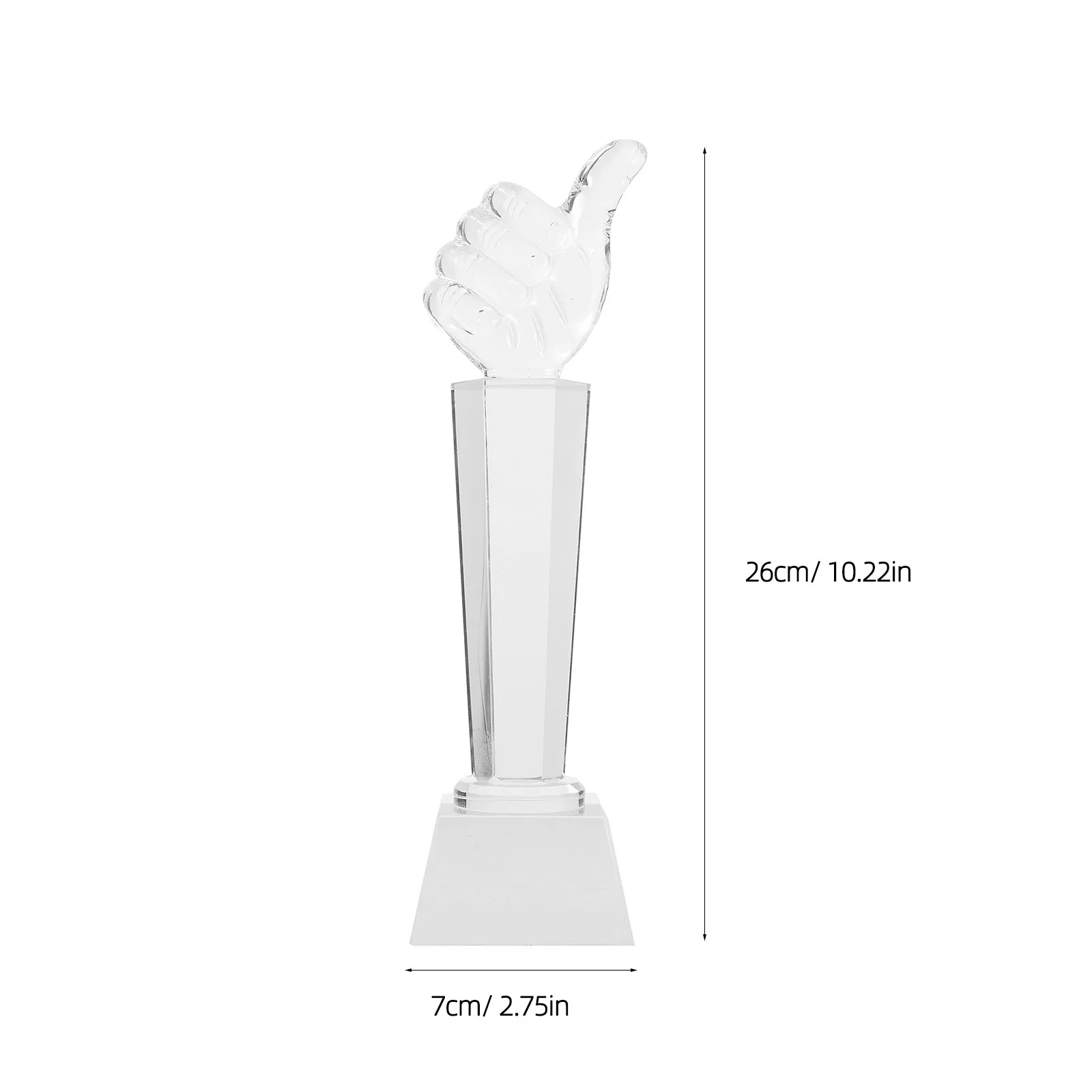 흰색 크리스탈 엄지손가락 트로피 어린이를 위한 가볍고 작고 정교한 창의적인 상품으로 경쟁을 장려하고 파티 선물로 교실에 활용 가능합니다.