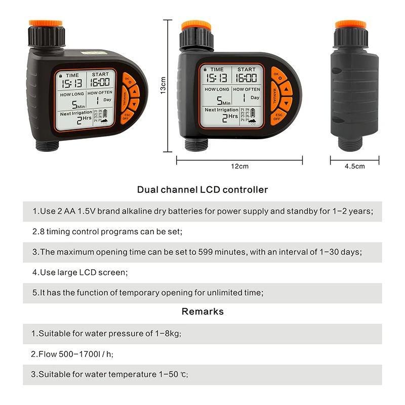 Description Picture 3 of itemRain Seer 2024 New LCD Display Water Timer Waterproof IP65 Home Garden irrigation Rainfall Timer Automatic Controller System