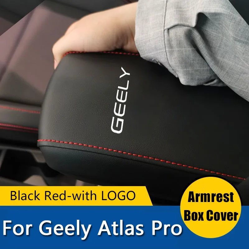 For Geely Atlas Pro Azkarra 2020-2022 Car Armrest Cover Leather Center Console Anti-dirty Pad Interior Decoration Accessories