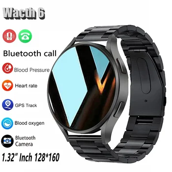 Watch 6 Business Smartwatch Men 1.32 Inch 128*160 Bluetooth Call Health Monitoring Alarm Clock Fashion Watch Women Multifunction 1