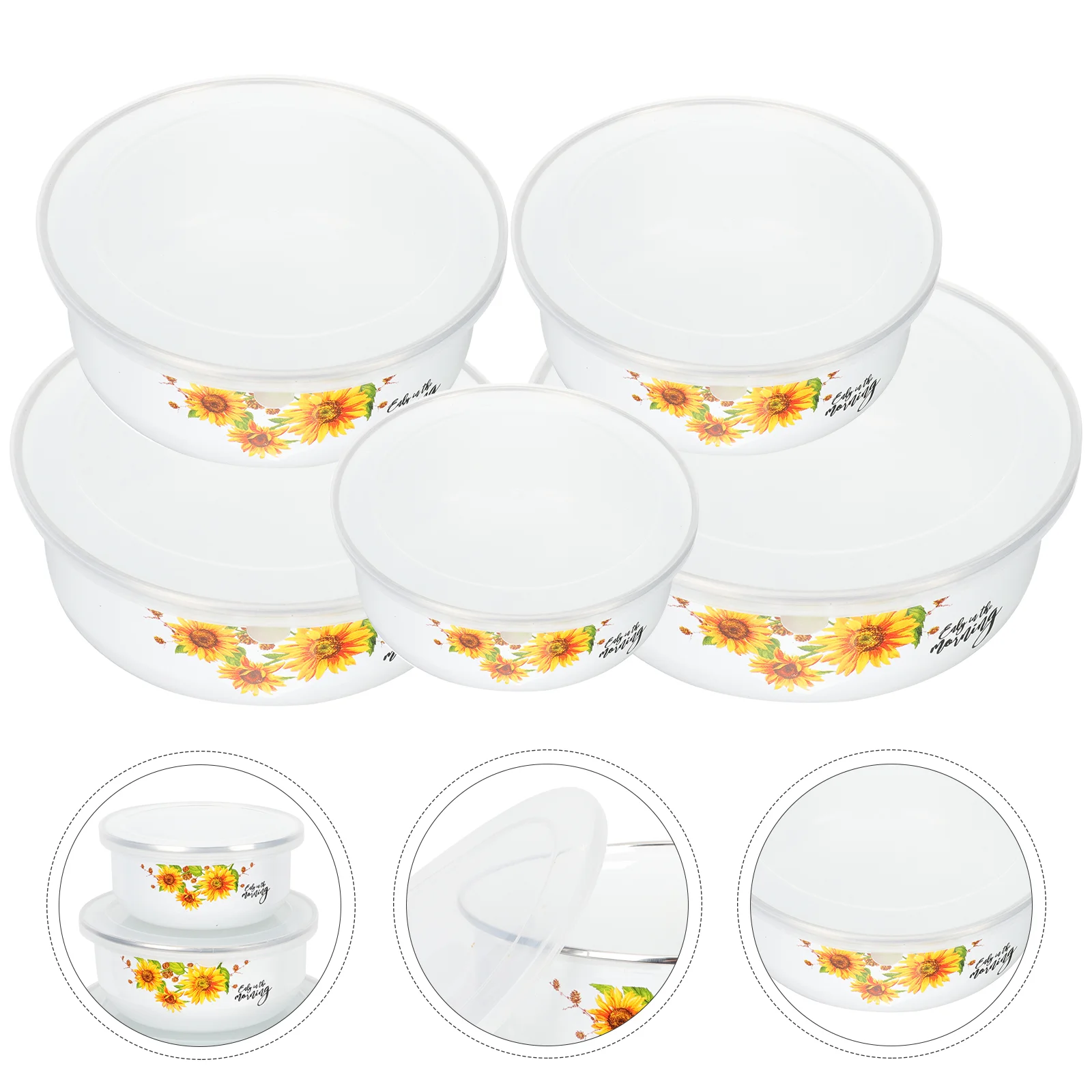 

Mixing Bowls Sets Enamel Prep Nesting Salads Prepared Food Container Kitchen Serving