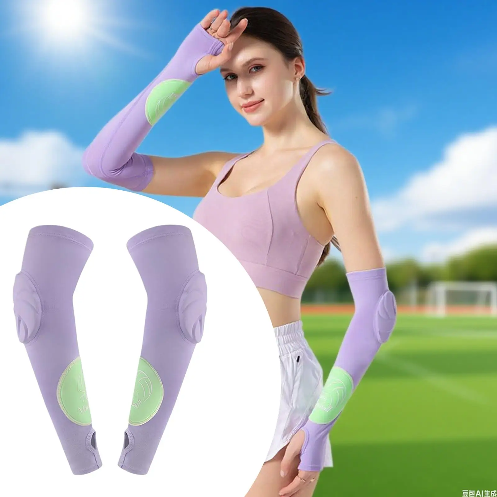 Volleyball Sleeves 2 Pieces Forearm Sleeves Arm Pads With Protection Pads And Thumb Hole For Team Practice Gym Workouts Sports