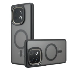 Translucent MagSafe - Compatible Skin Feel Protective Case with Wireless Charging Support for VIVO Y300 GT (Black)