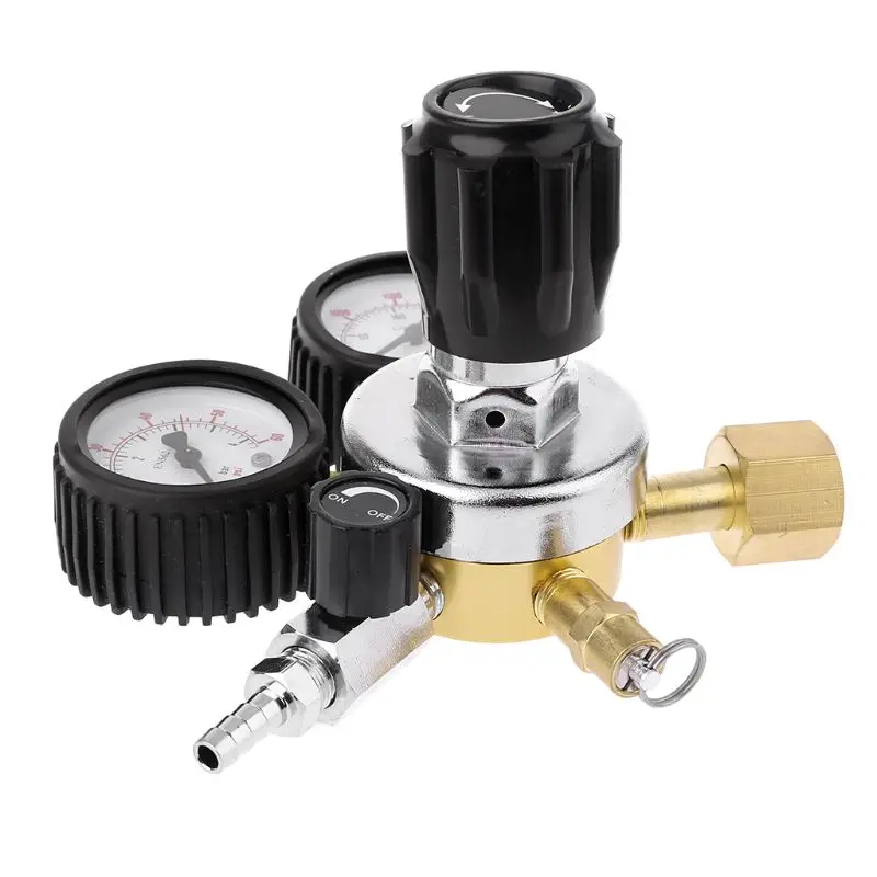 

CO2 Regulator Beer Brewing Carbon Dioxide Regulator with Pressure Relief Valve for Gas Pressure Reducer Dual Gauge