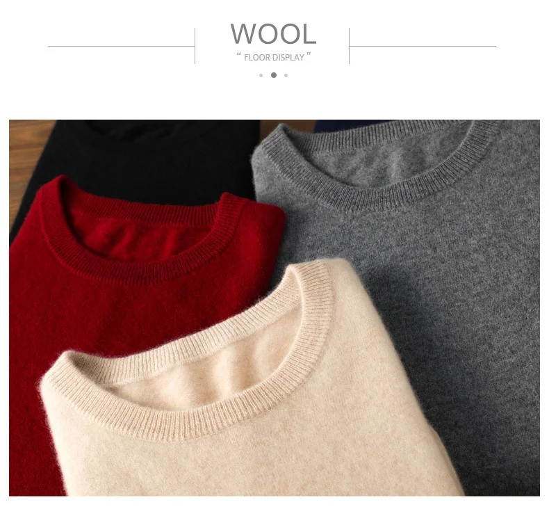 100% Pure Merino Wool Sweater Winter Men Casual O Neck Long Sleeve Luxury Cashmere Knitted Sweater Pullover Male's Jumper cardigan men