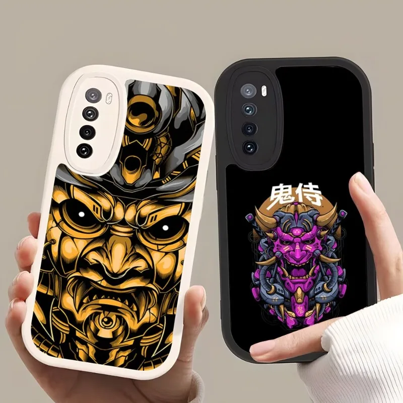 Japan Samurai Oni Mask Tiger Lion Custodia Per Telefono Per Oppo Reno 6 Pro Find X3 Neo X5 A76 A93 A72 K9 K9S Cover Per Telefono