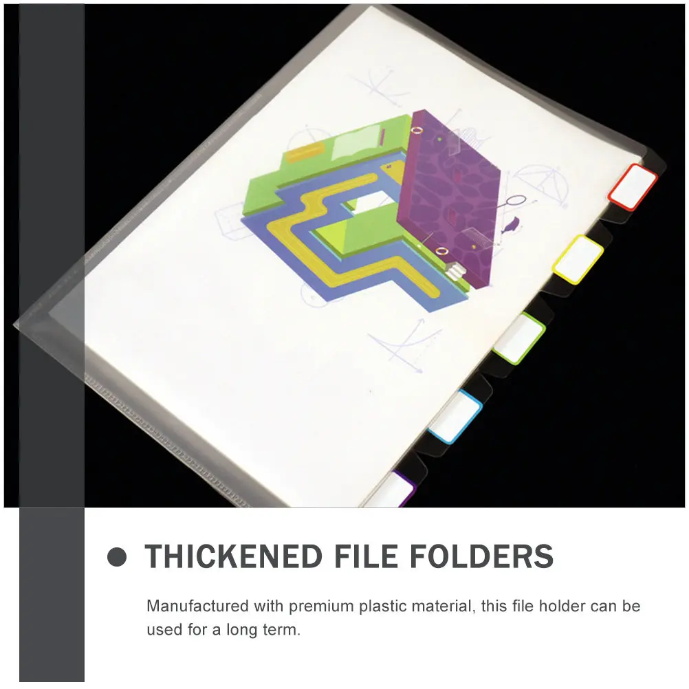 2Pcs 프리미엄 플라스틱 파일 폴더 사무실 학교 여행 계약 및 서류용 휴대용 다층 문서 정리함
