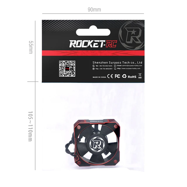 SURPASS Rocket 35mm Ventilador De Refrigeración De Aluminio 21000 RPM Cubierta De Metal Ventilador Rc Piezas Accesorios Para Coche Traxxas Rc