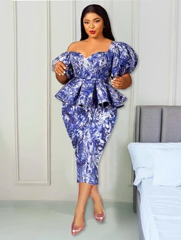 Amarachi Puff Sleeve Peplum Dress