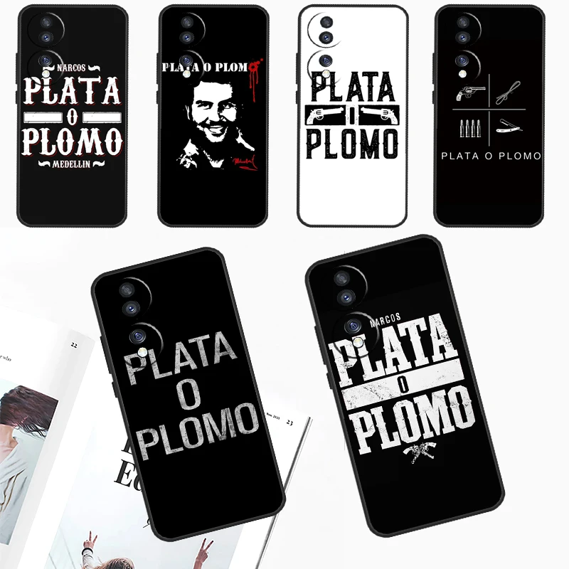 Plata O Plomo Narcos Pablo Escobar Custodia Per Honor Magic 6 5 Pro 50 70 90 Lite X6 X7 X8 X9 X6A X7A X8A X9A X8B X9B Cover Posteriore