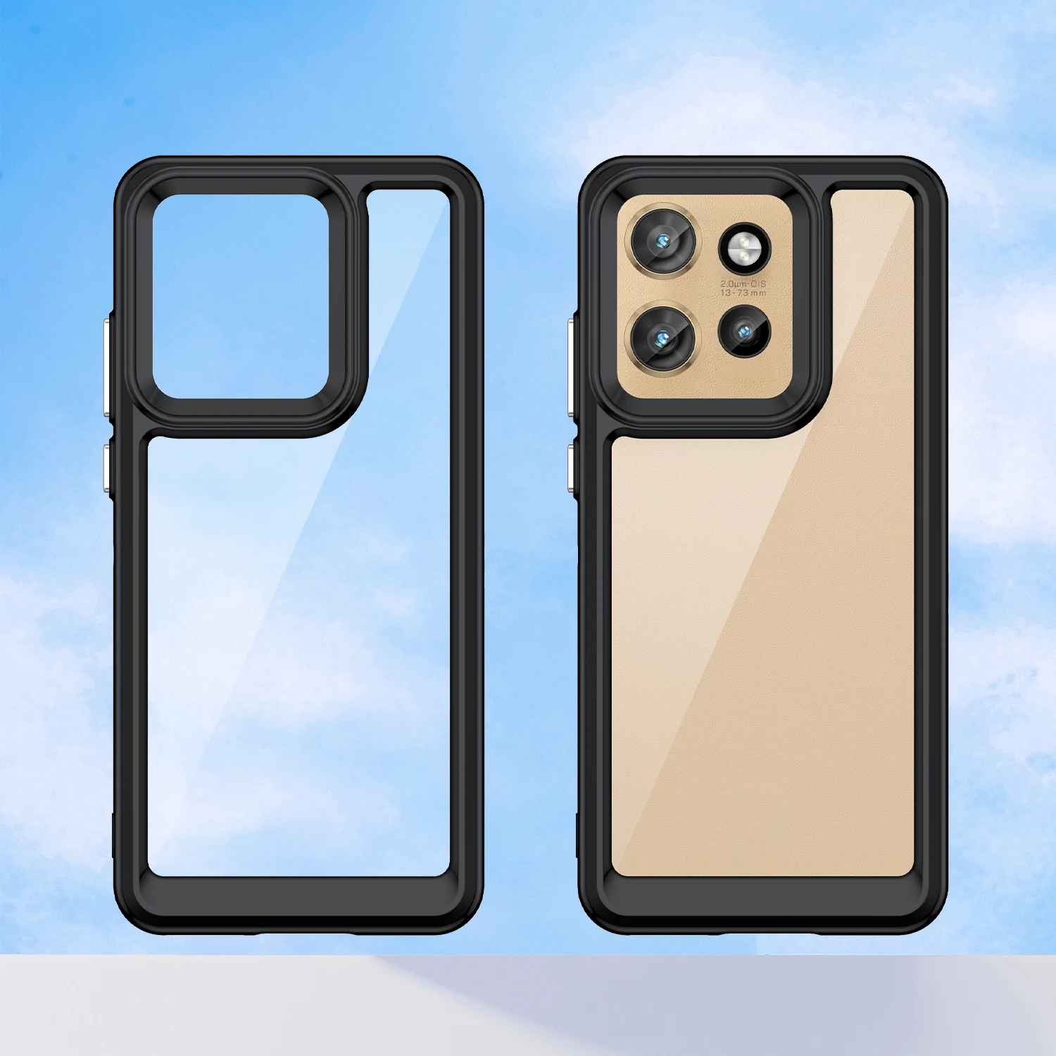 For Motorola Moto S50 Clear Case Motorola Moto S50 Cover Coque Funda Hard Translucent Soft Edge Back Phone Bumper