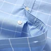 100% Cotton Breathable Men Oxford Short Sleeve Summer Plaid Striped Male Shirt Business Regular Fit Oversized Clothes 5
