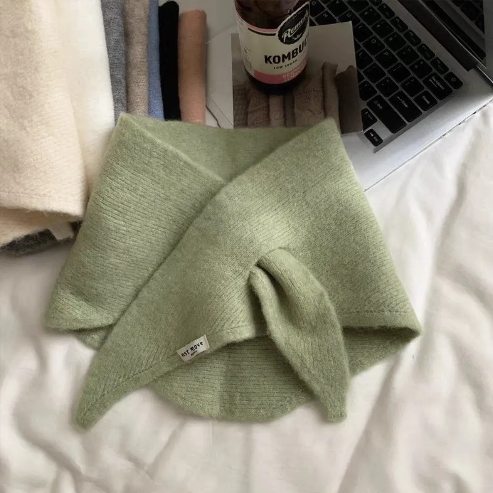 New Windproof Neck Warmer Warm Coldproof Knitted Scarf Triangular Versatile Shawl Autumn and Winter