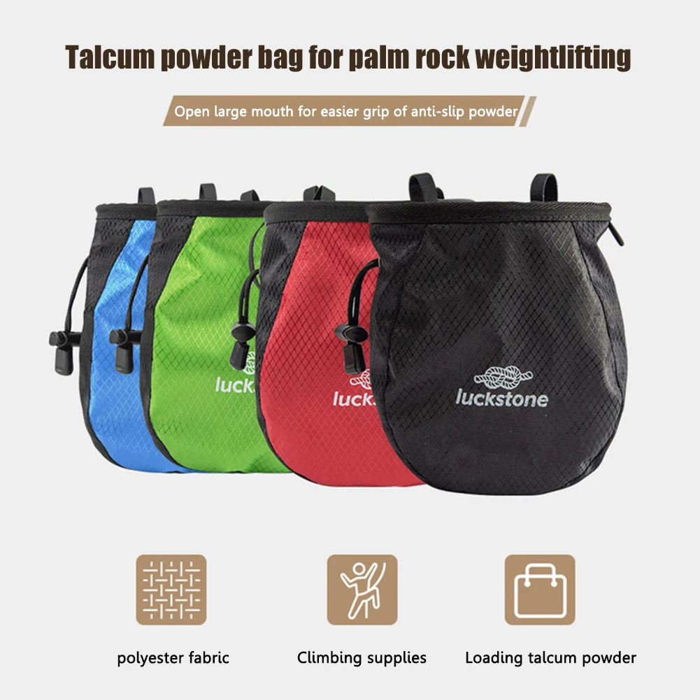 

Chalk Bag Waterproof Polyester Weightlifting Pouch Adjustable Belt Storage Bag Tear Resistance for Outdoor Climbing Equipment