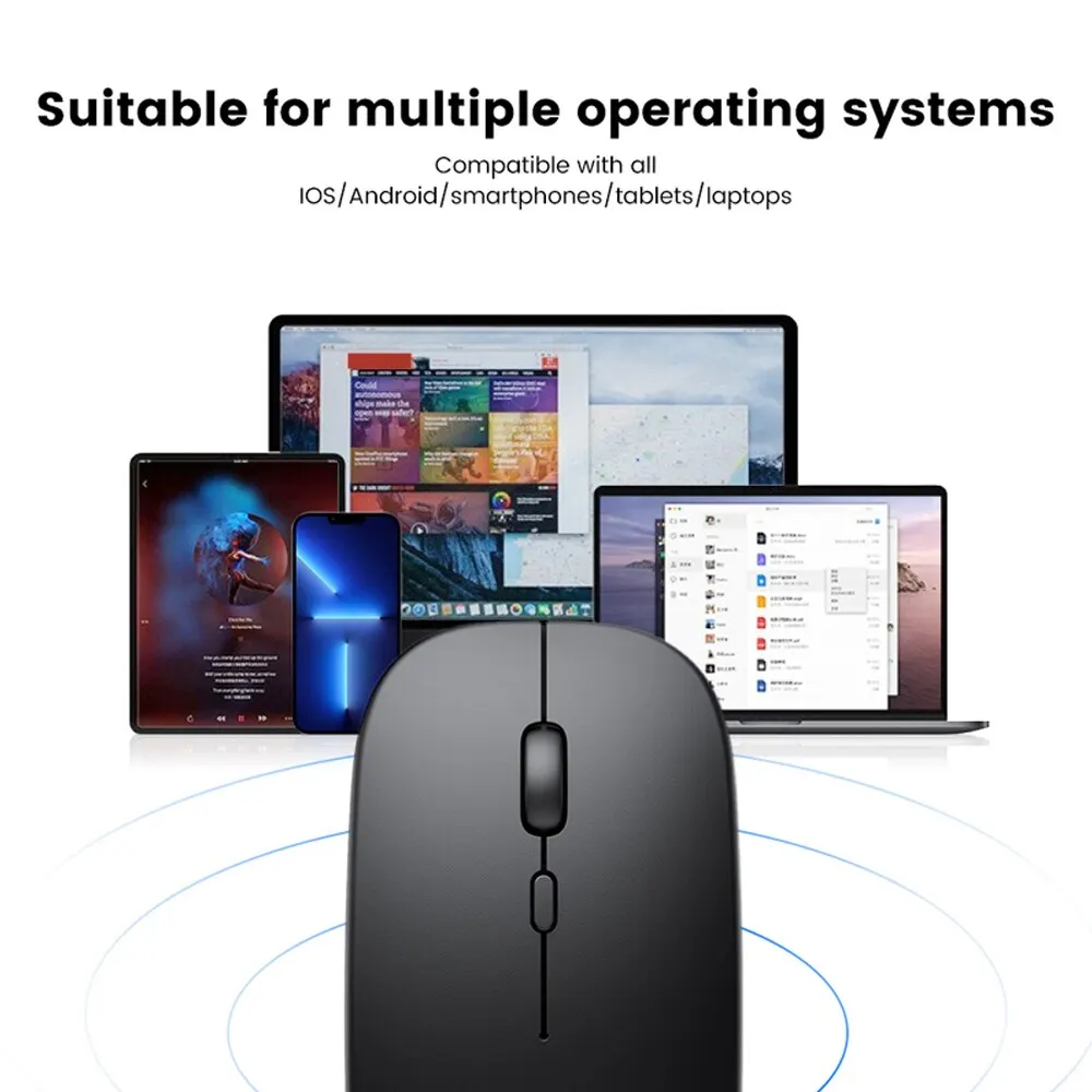 Ultra Thin USB 2.4Ghz Wireless Mouse Wireless Mouse 1600DPI 4 Buttons Cordless Mice for PC Desktop Laptop Windows Computer