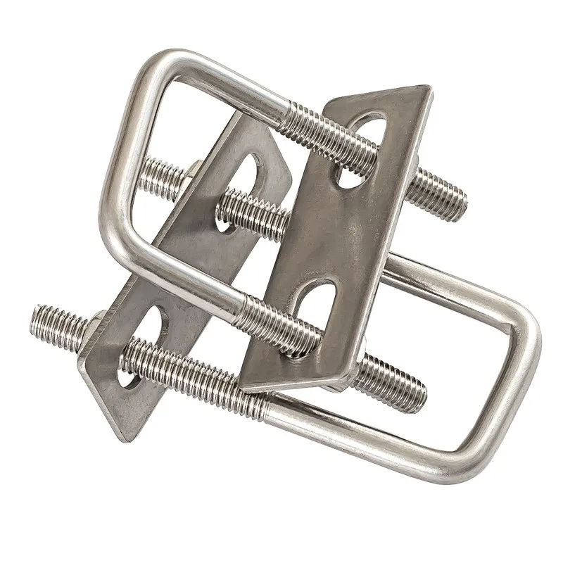 304 Stainless Steel M6810 Squa Bolt U-screw Square Clamp Square Pipe Clamp Right Angle Bolt Baffle Hw20-200mm