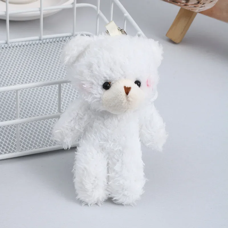 12cm Cute Blush Teddy Bear Plush Toy Keychain Pendant Cartoon Rabbit Rabbit Animal Plush Stuffed Doll Girl Small Gift Wholesale