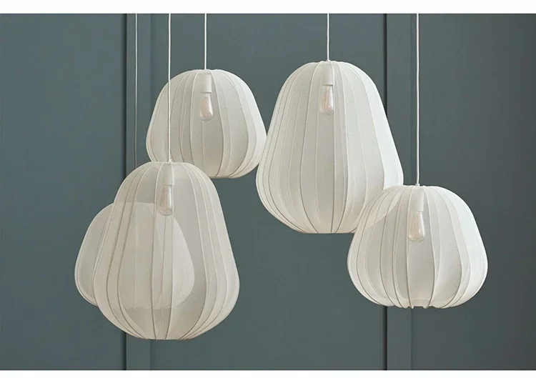Description Picture 4 of itemNew Scandinavian Design Ceiling Lamps Fabric Lantern Chandelier Balloon Pendant Living Room Bedroom Restaurant Home Decor