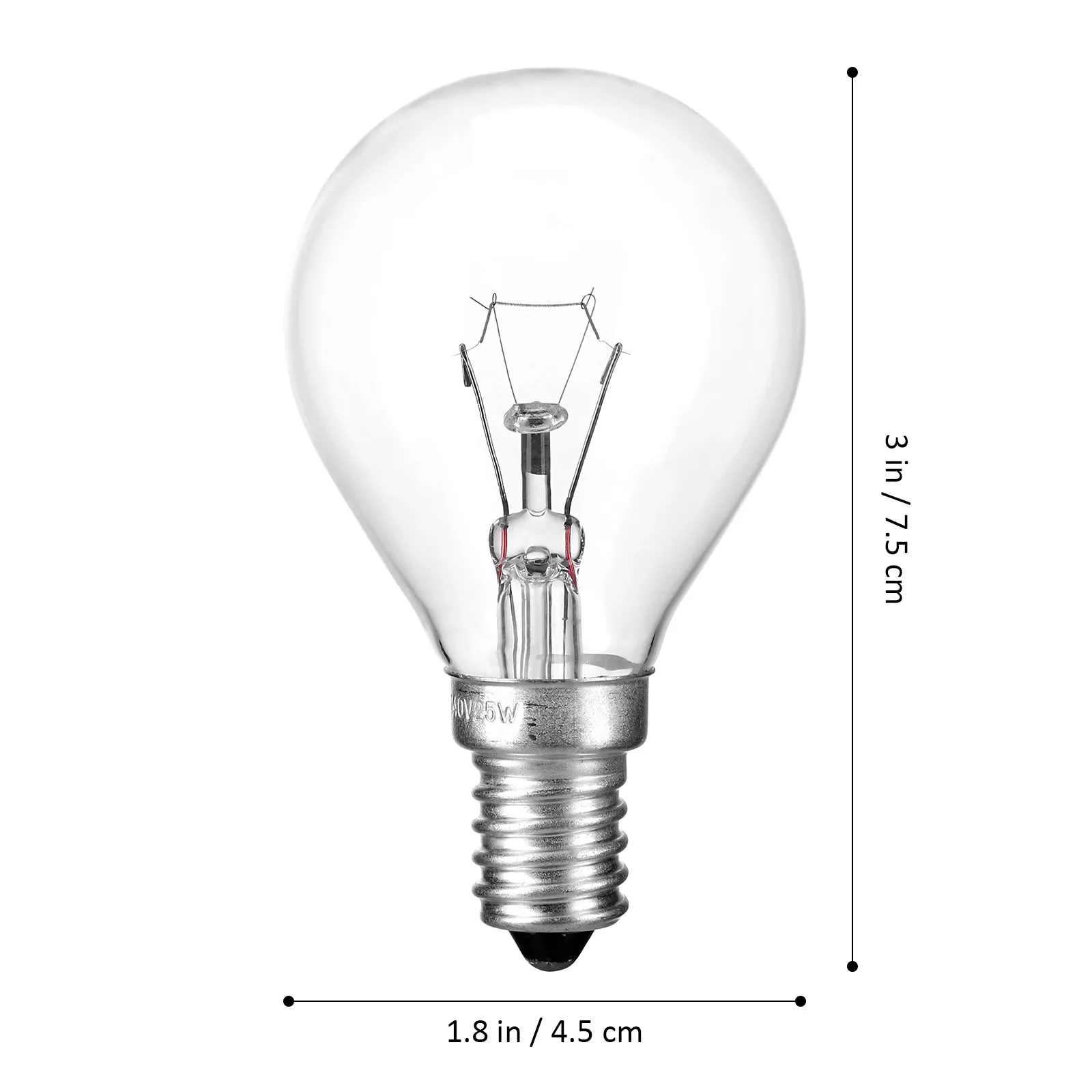 2Pcs E14 따뜻한 전구 25W 프리미엄 알루미늄 유리 나사 전구 향기 워머 아로마 램프 오븐 냉장고 조명기구